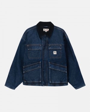 Stüssy Shop Washed Denim Jacka Blå | Sverige 490IZDRJB