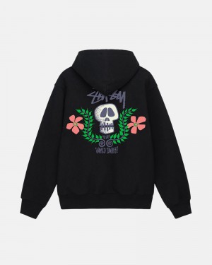 Stüssy Skull Crest Zip Hoodie Svarta | Sverige 251RDZLOK