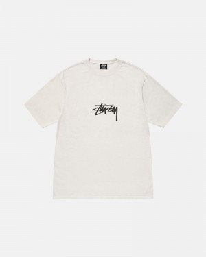 Stüssy Small Stock Pigment Dyed T-shirt Beige | Sverige 293LYZMCN