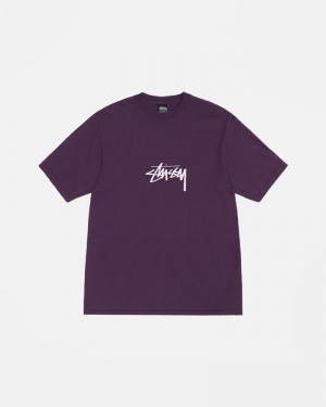 Stüssy Small Stock Pigment Dyed T-shirt Lila | Sverige 412TPDQGJ