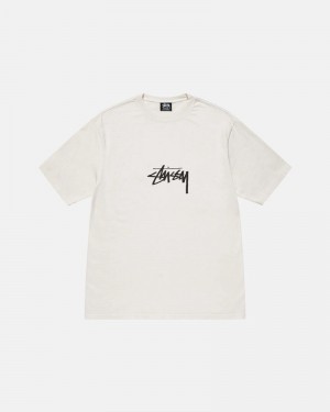 Stüssy Small Stock Pigment Dyed T-shirt Vita | Sverige 681VZBDNS