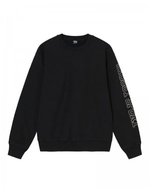 Stüssy Sport Applique Crew Sweatshirt Svarta | Sverige 104SURQOX