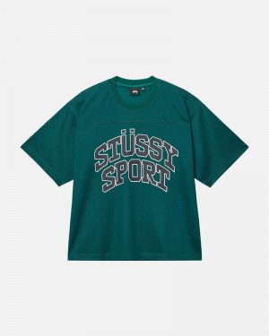 Stüssy Sport Mesh Football Jersey T-shirt Gröna | Sverige 073LUJSVP