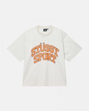 Stüssy Sport Mesh Football Jersey T-shirt Beige | Sverige 945SRNLXD