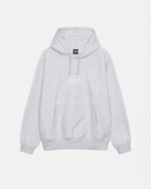 Stüssy Stock Logo Applique Hoodie Grå | Sverige 508RIKYXH