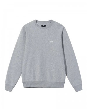 Stüssy Stock Logo Crew Sweatshirt Grå | Sverige 604YABUFK