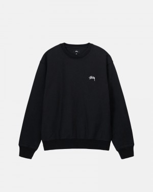 Stüssy Stock Logo Crew Sweatshirt Svarta | Sverige 521FLRWUH