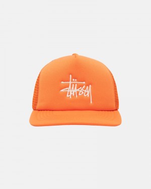 Stüssy Trucker Big Basic Snapback Kepsar Orange | Sverige 329LFRUWB