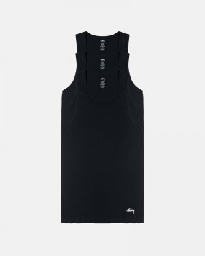 Stüssy Undershirts Linne Svarta | Sverige 327SIBCMJ