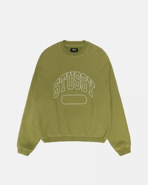 Stüssy Varsity Oversized Crew Sweatshirt Gröna | Sverige 342ORWTMQ