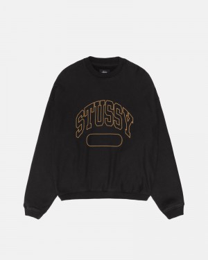 Stüssy Varsity Oversized Crew Sweatshirt Svarta | Sverige 567UGANIL