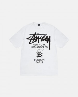 Stüssy World Tour T-shirt Vita | Sverige 891NAOWPC