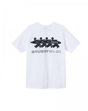 Stüssy X CDG Surfman T-shirt Vita | Sverige 531VZTFAP