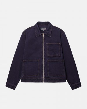 Stüssy Zip Arbets Denim Jacka Blå | Sverige 378OPJVLF