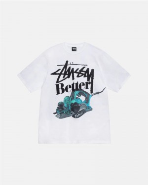 Stüssy & Better Gift Shop Built Better T-shirt Vita | Sverige 387WGTEMC