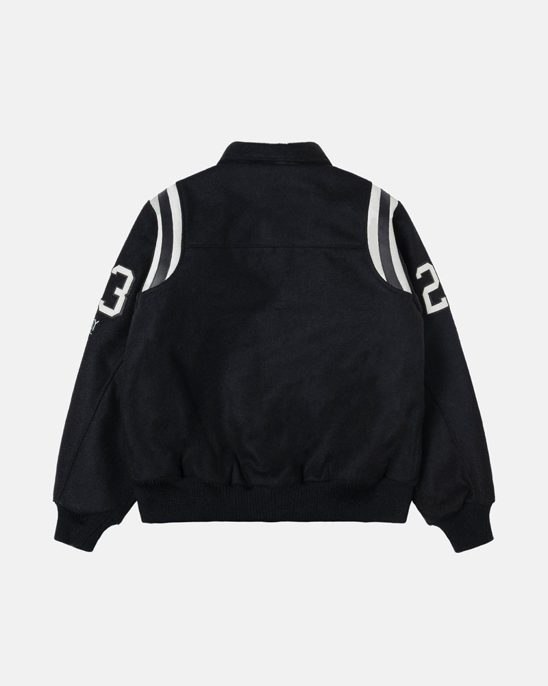 Stüssy 80 Ull Varsity Jacka Svarta | Sverige 045WCAENF