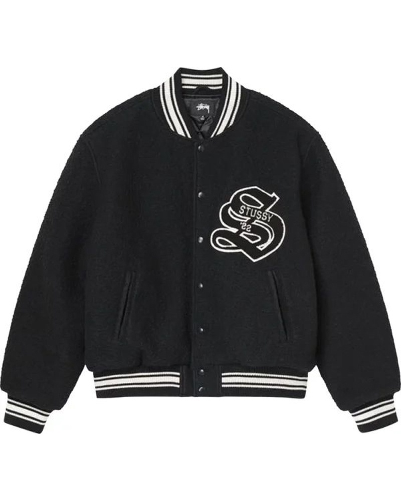 Stüssy Aesthetic Varsity Jacka Svarta | Sverige 985UHQNZB