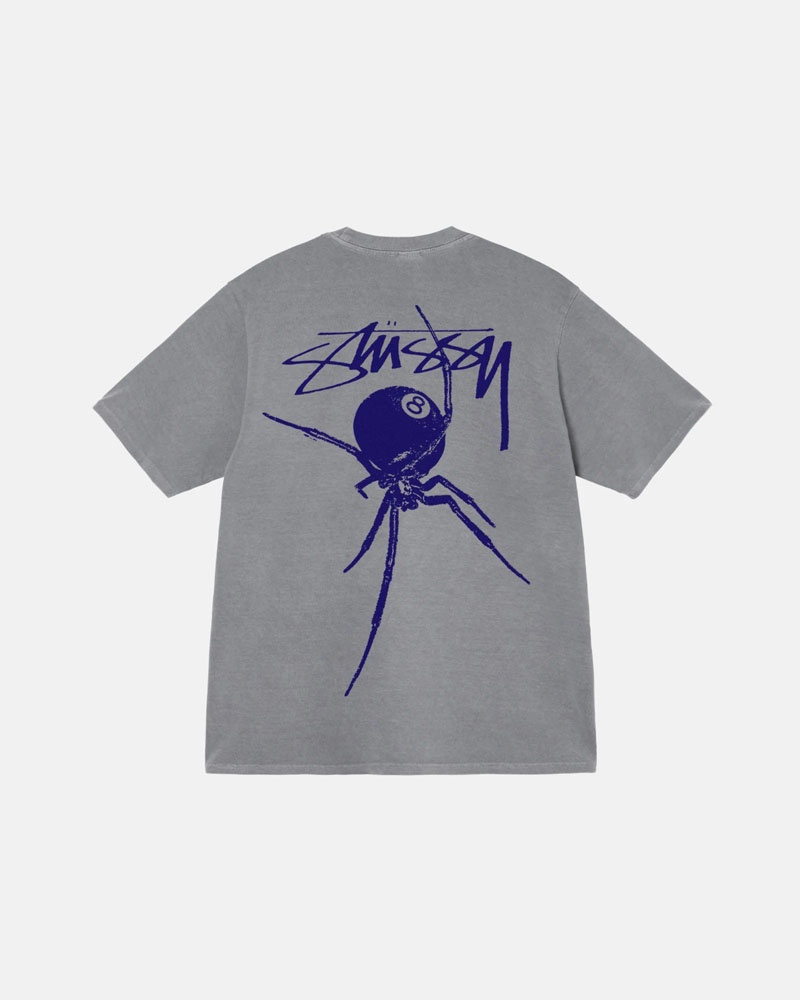 Stüssy Arachnid Pigment Dyed T-shirt Grå | Sverige 761EHVBOF