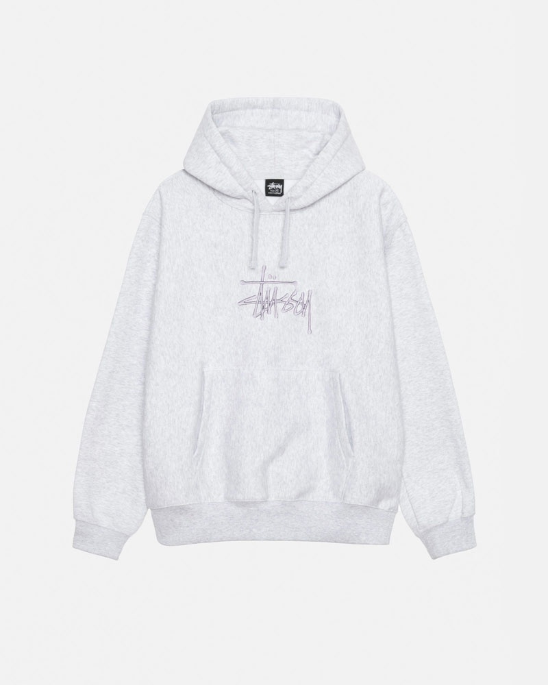 Stüssy Basic Applique Hoodie Grå | Sverige 167ERUQTJ