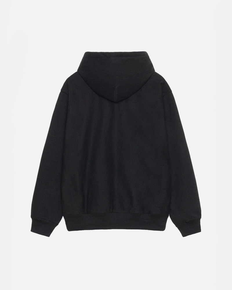 Stüssy Basic Applique Hoodie Svarta | Sverige 862AJKSRE