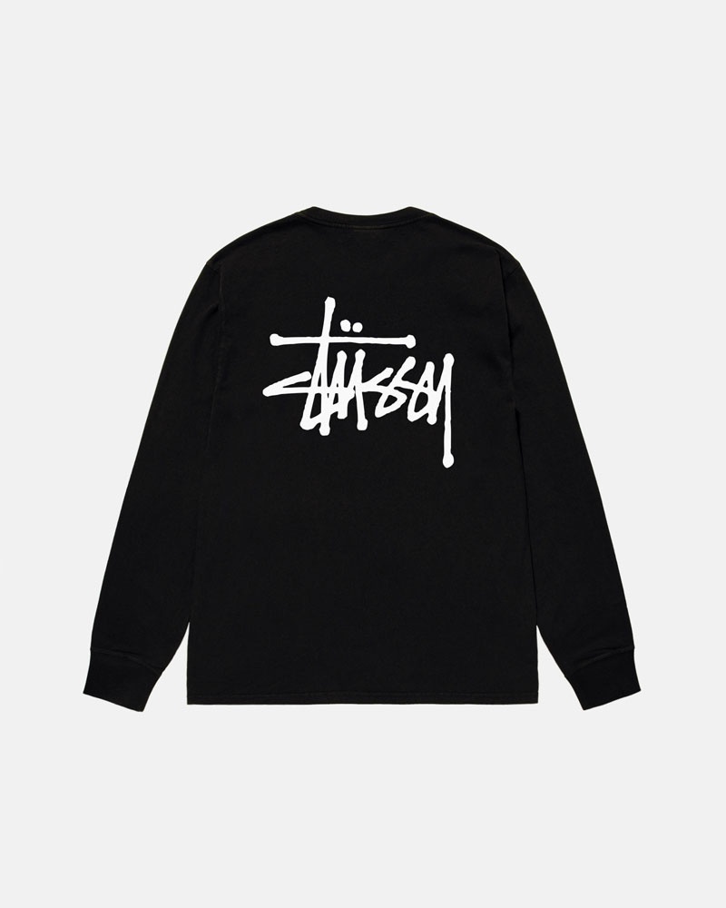 Stüssy Basic LS T-shirt Svarta | Sverige 960JLKYFS