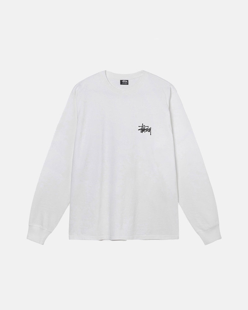 Stüssy Basic LS T-shirt Vita | Sverige 081UAGMVE