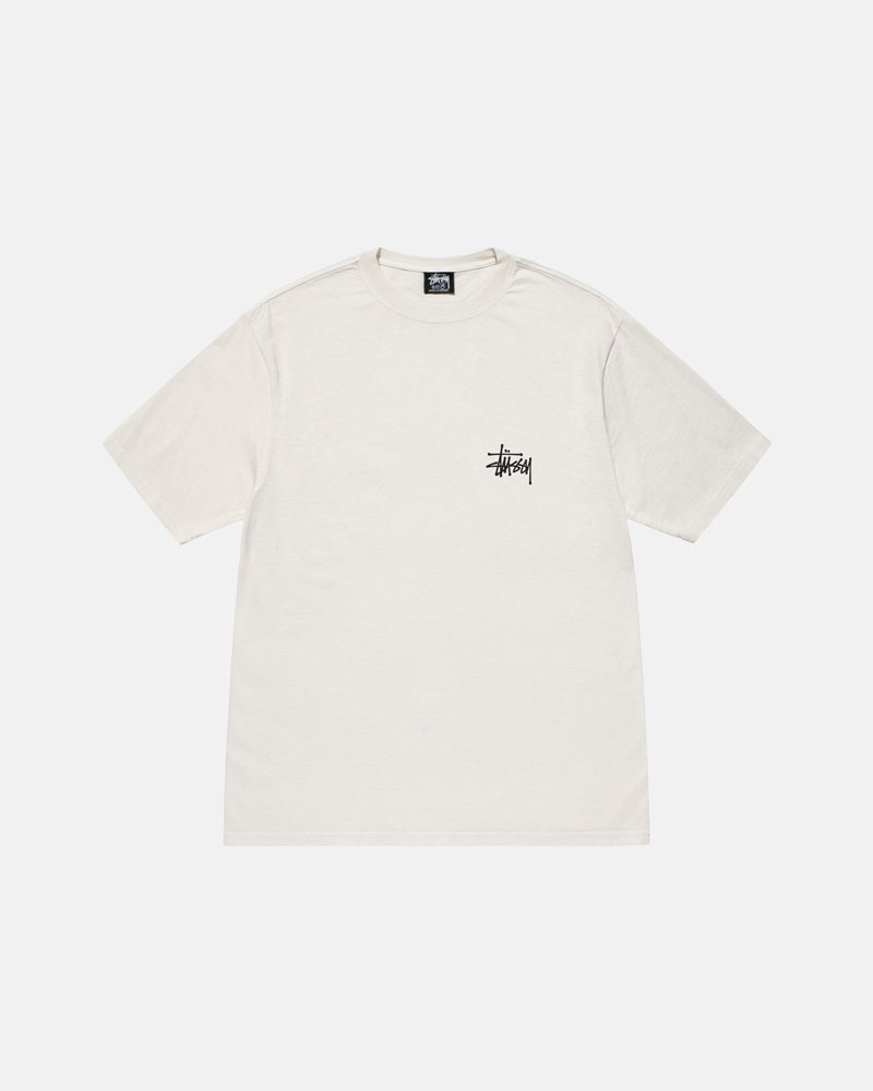 Stüssy Basic Pigment Dyed T-shirt Beige | Sverige 624VGUFXQ