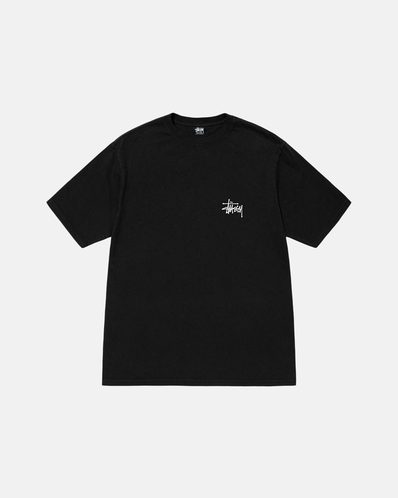 Stüssy Basic Pigment Dyed T-shirt Svarta | Sverige 498ZHVNFM