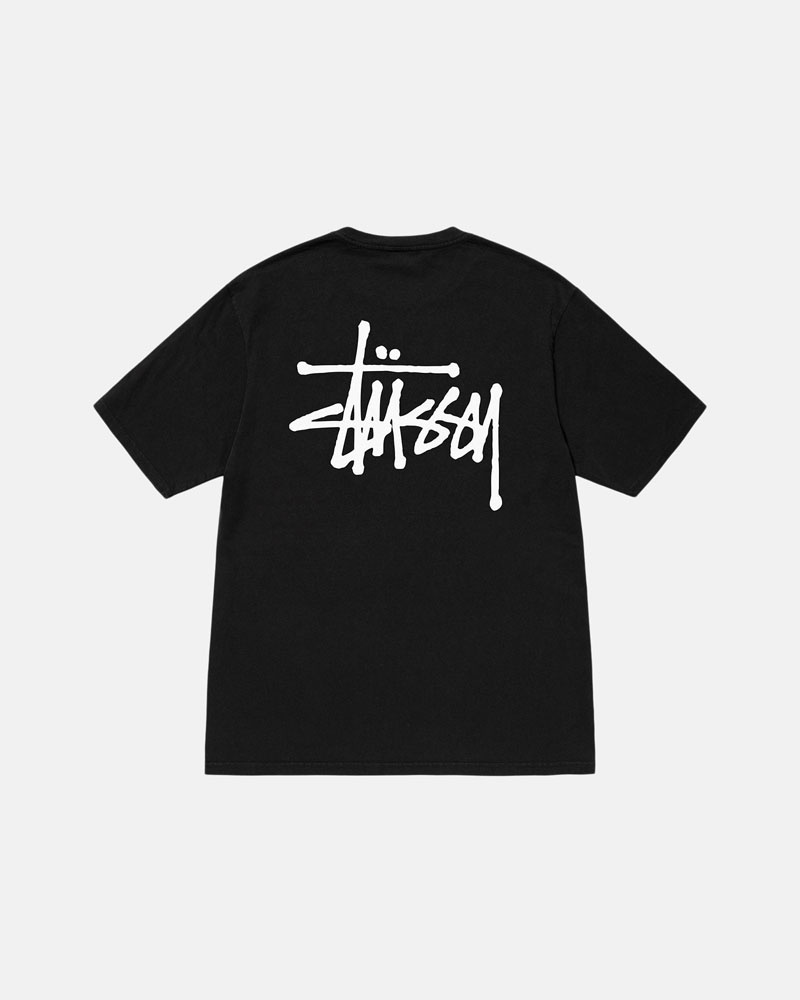 Stüssy Basic Pigment Dyed T-shirt Svarta | Sverige 498ZHVNFM