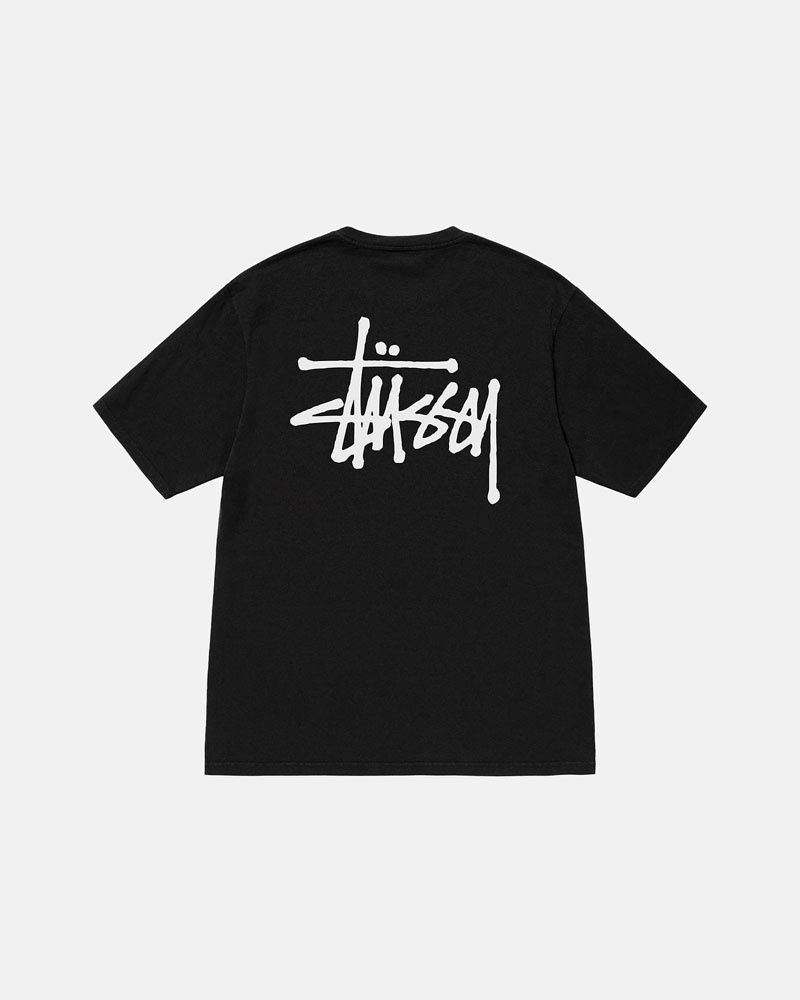 Stüssy Basic Pigment Dyed T-shirt Svarta | Sverige 173OUJHWN