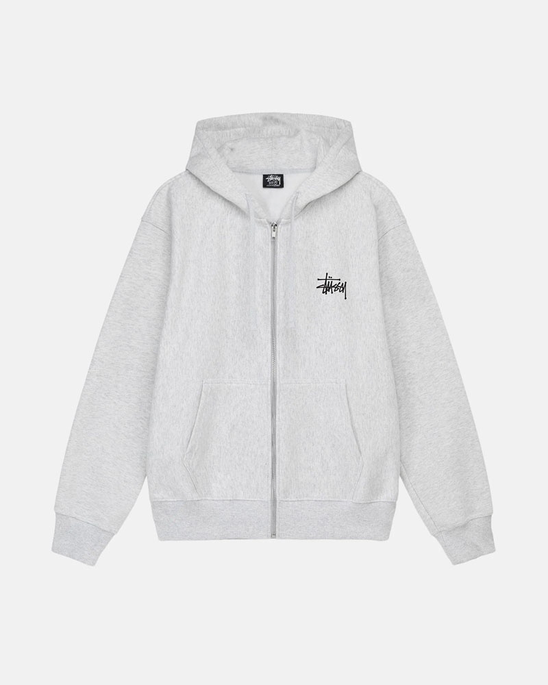 Stüssy Basic Zip Hoodie Grå | Sverige 421DYKHOR