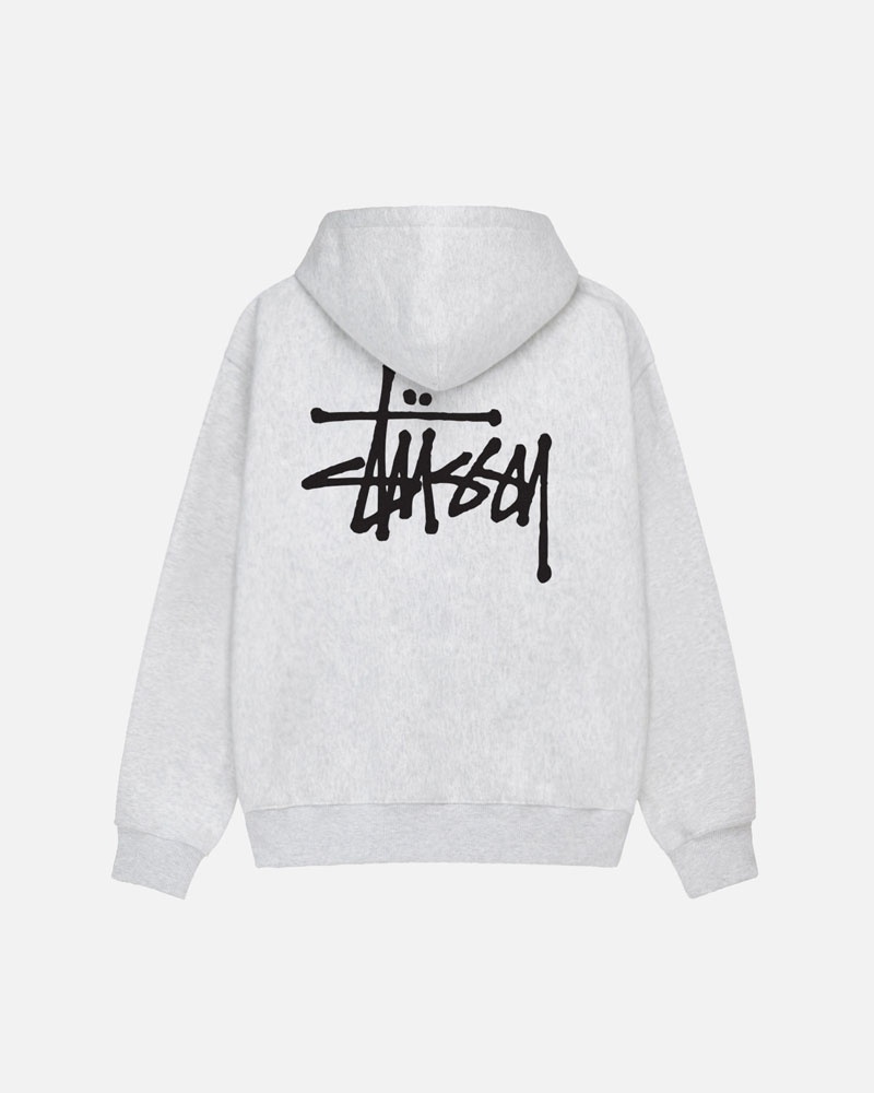 Stüssy Basic Zip Hoodie Grå | Sverige 786LFKORC