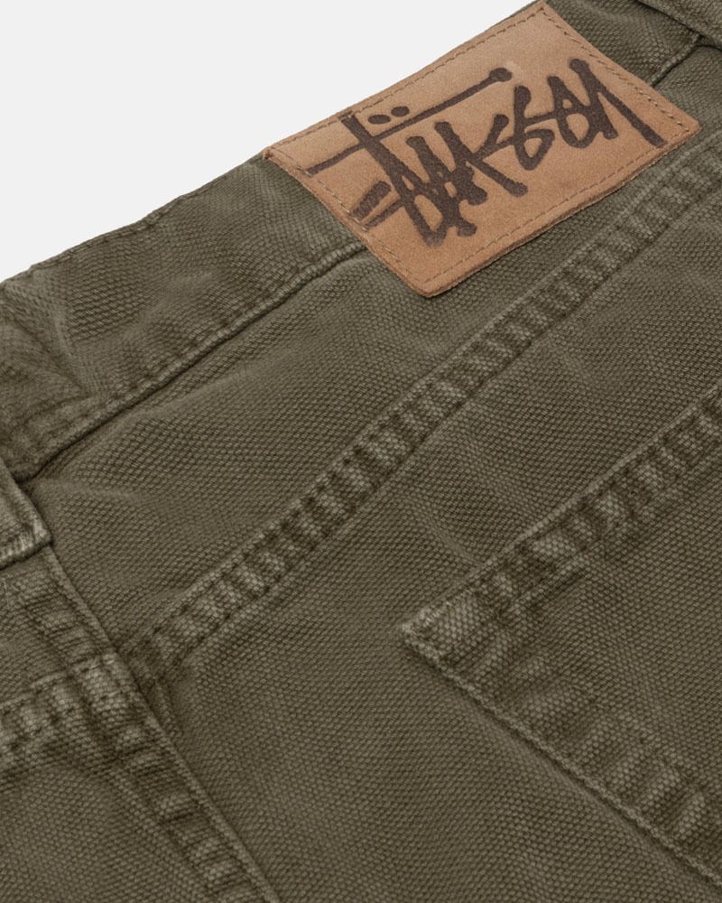 Stüssy Big OL' Jean Washed Canvas Jeans Olivgröna | Sverige 534EQNFLV