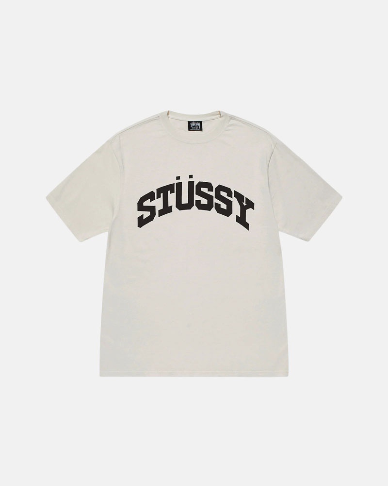 Stüssy Block Sport Pigment Dyed T-shirt Beige | Sverige 951TRQACJ