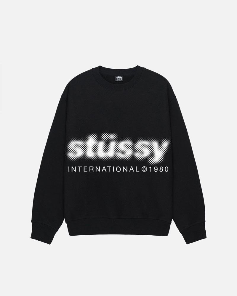 Stüssy Blur Crew Sweatshirt Svarta | Sverige 065DHNUXT