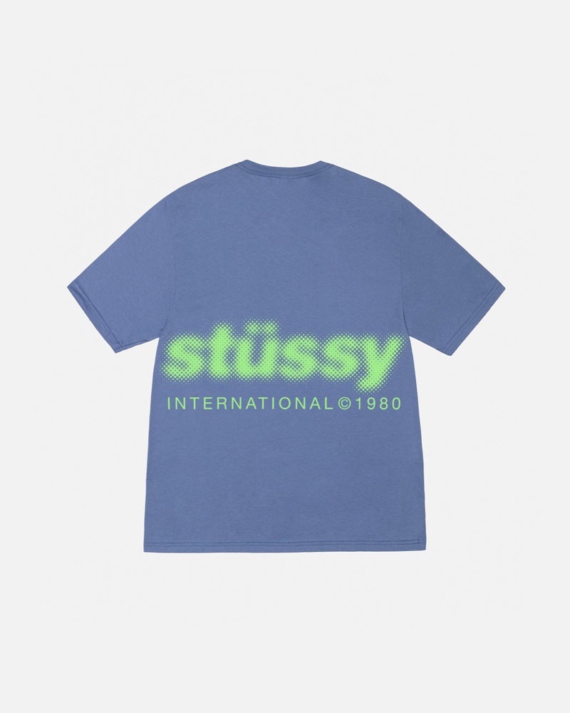 Stüssy Blur T-shirt Blå | Sverige 824ZQGYMC