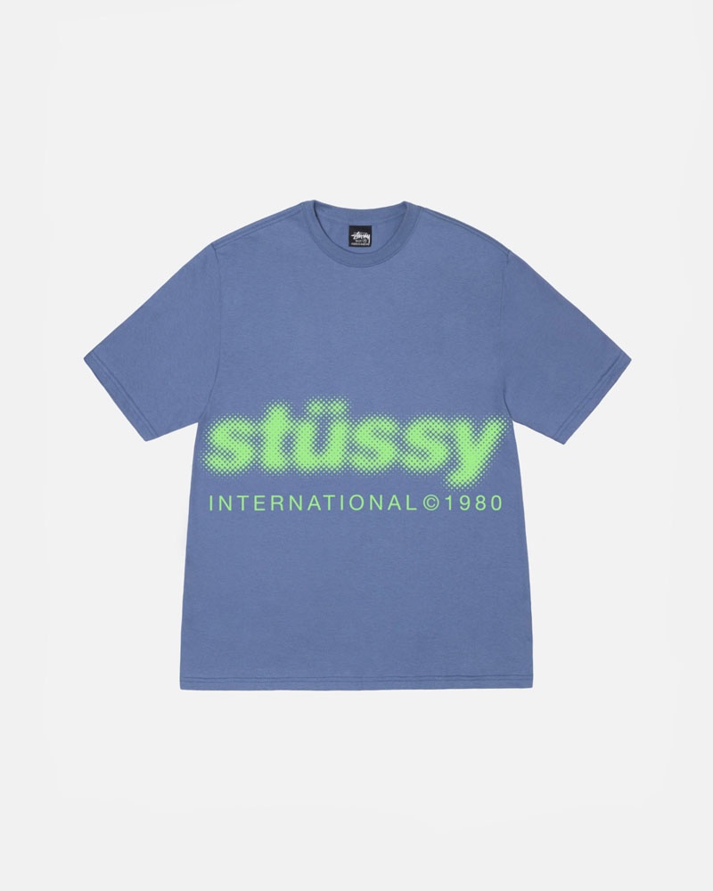 Stüssy Blur T-shirt Blå | Sverige 824ZQGYMC