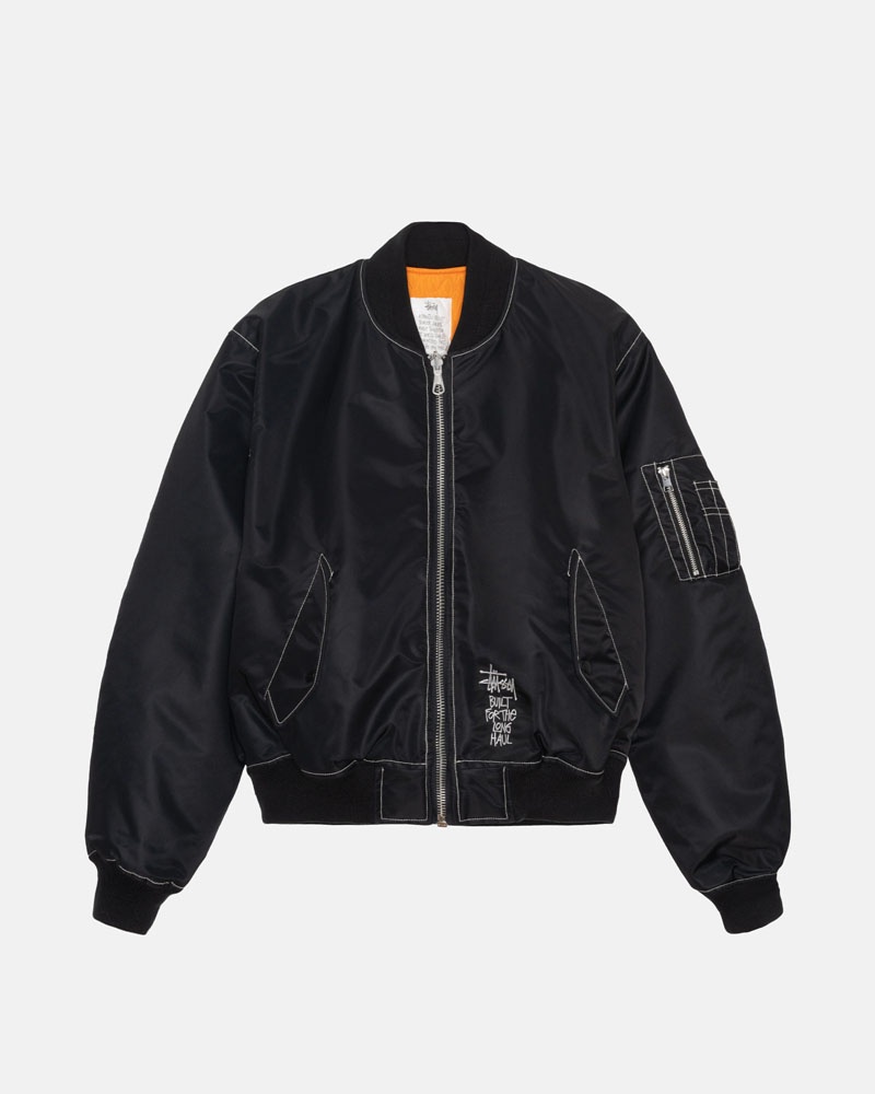 Stüssy Built Reversible Bomber Jacka Svarta | Sverige 310BNYXMQ