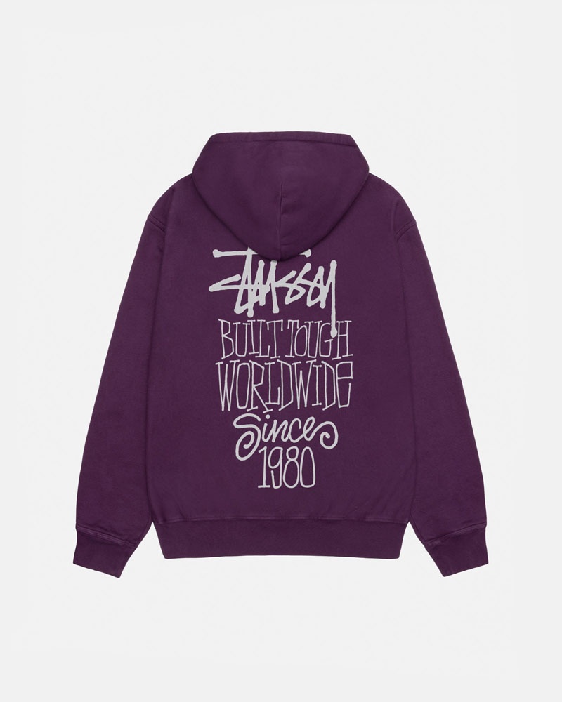 Stüssy Built Tough Pigment Dyed Hoodie Lila | Sverige 027SNOELM