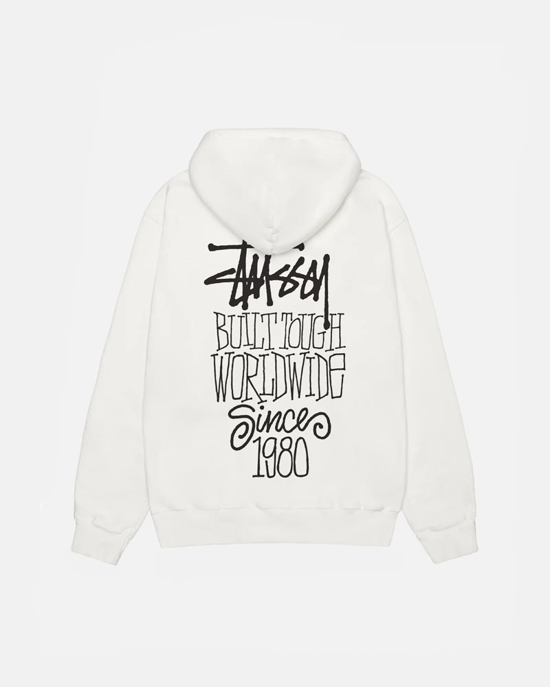 Stüssy Built Tough Pigment Dyed Hoodie Vita | Sverige 735WVSGZB