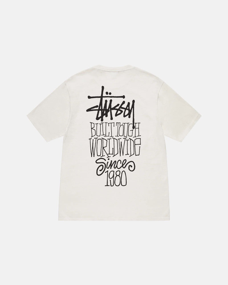 Stüssy Built Tough Pigment Dyed T-shirt Vita | Sverige 601WURNGS