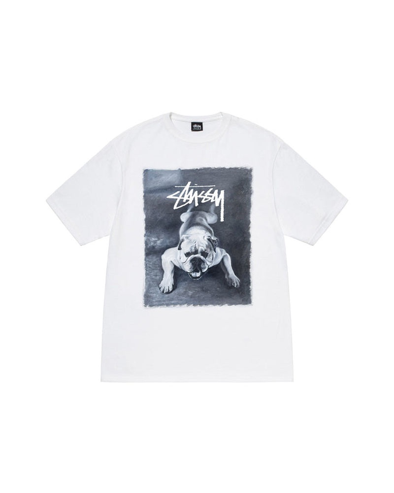 Stüssy Bulldog T-shirt Vita | Sverige 803JOEHTU