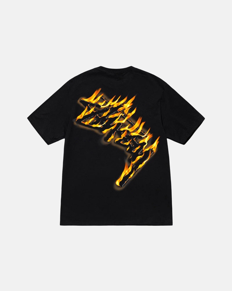 Stüssy Burning Stock T-shirt Svarta | Sverige 971FLQTWK