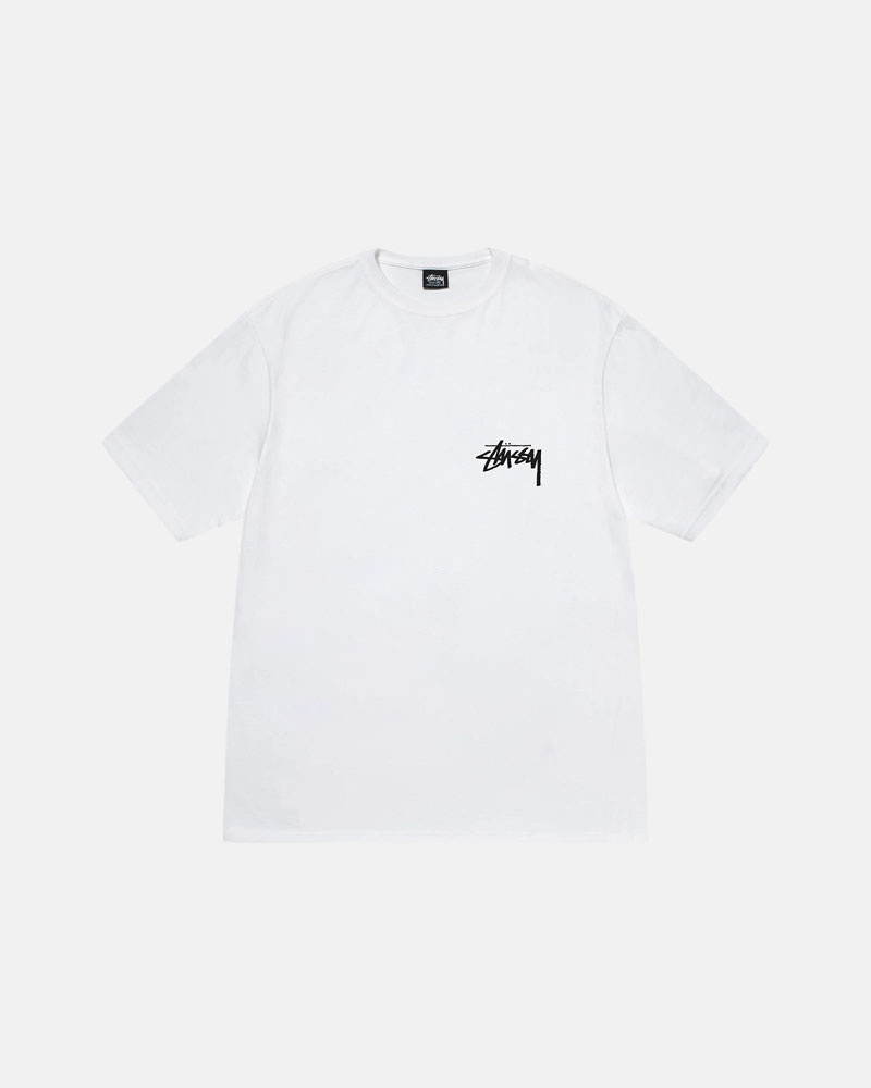 Stüssy Burning Stock T-shirt Vita | Sverige 839UEXJLA