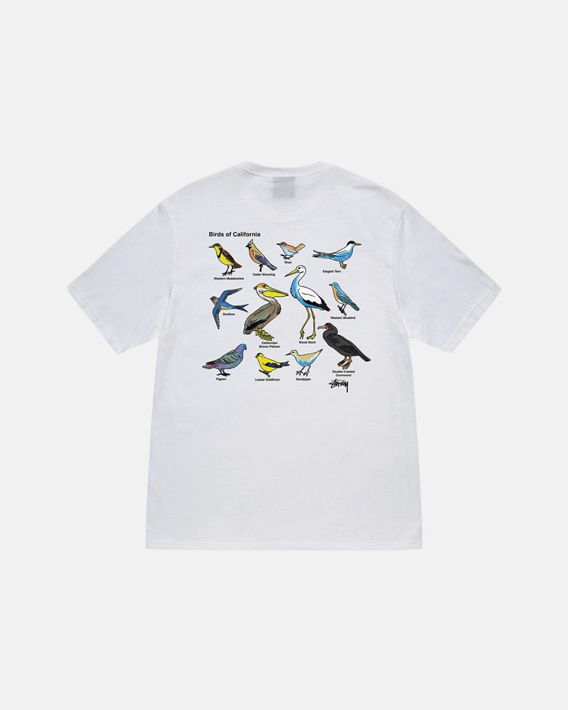 Stüssy California Birds T-shirt Vita | Sverige 692AYSIHZ