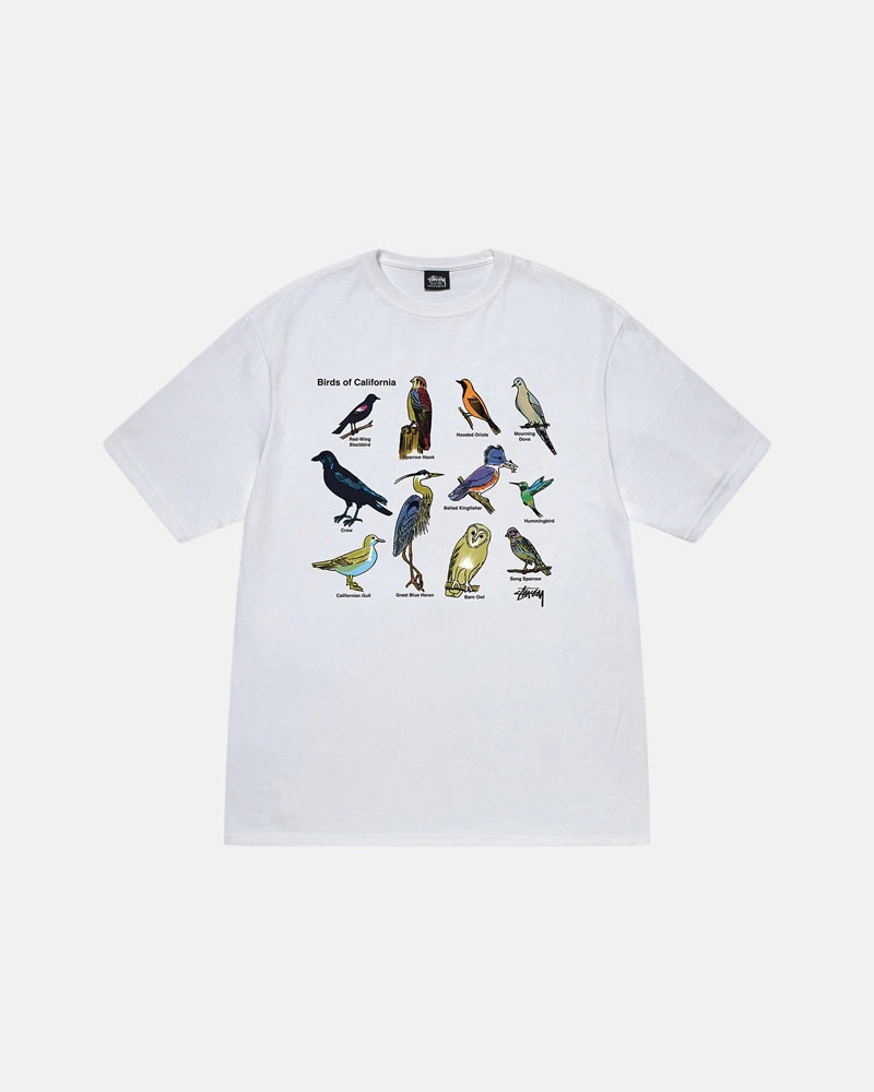 Stüssy California Birds T-shirt Vita | Sverige 692AYSIHZ