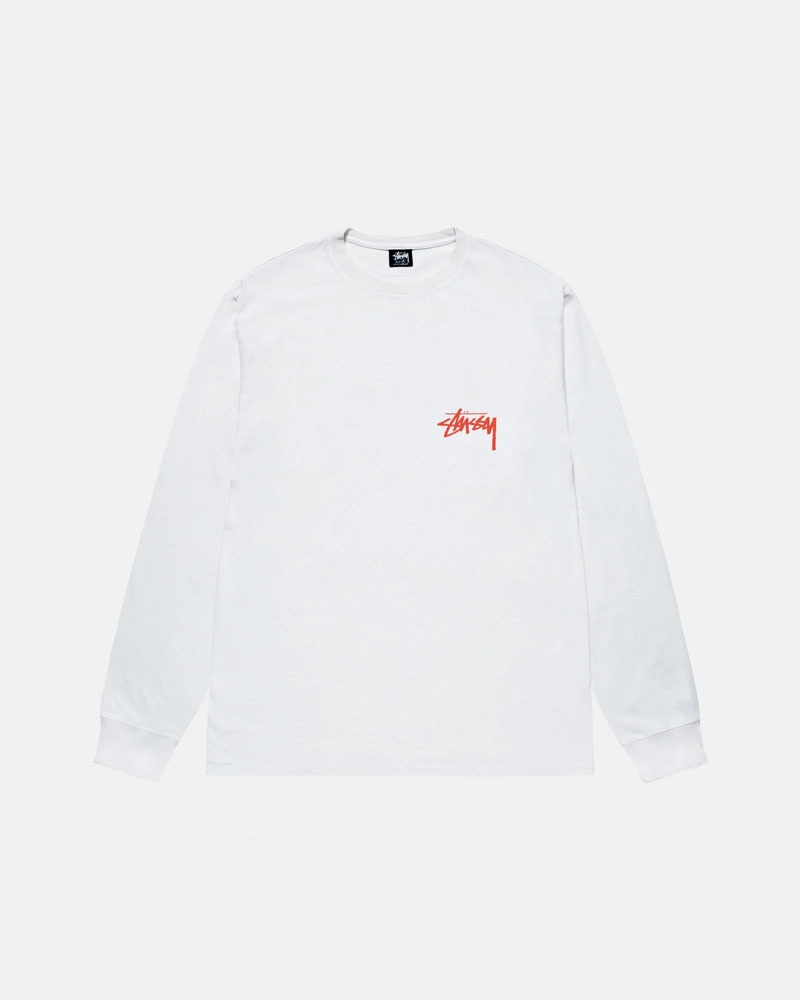 Stüssy Classroom LS T-shirt Vita | Sverige 287UBWAHJ