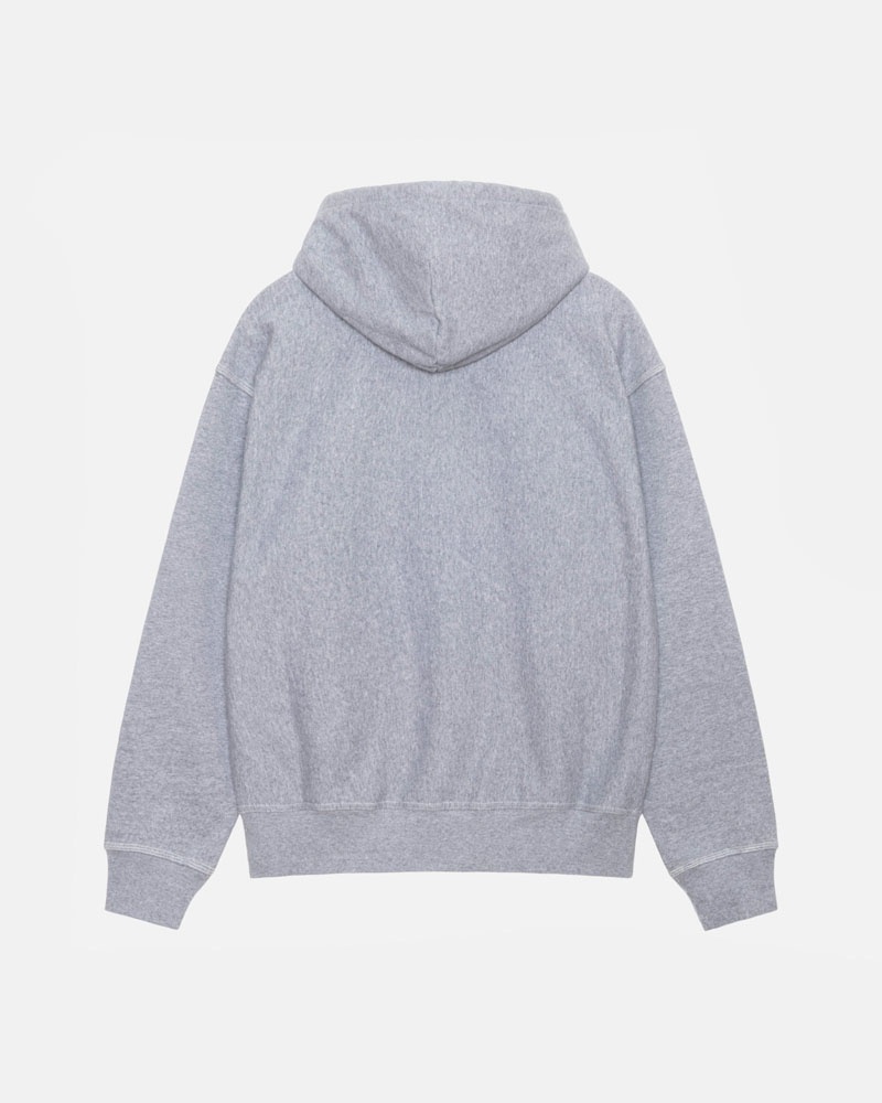 Stüssy Contrast Stitch Label Hoodie Grå | Sverige 902THPOUF