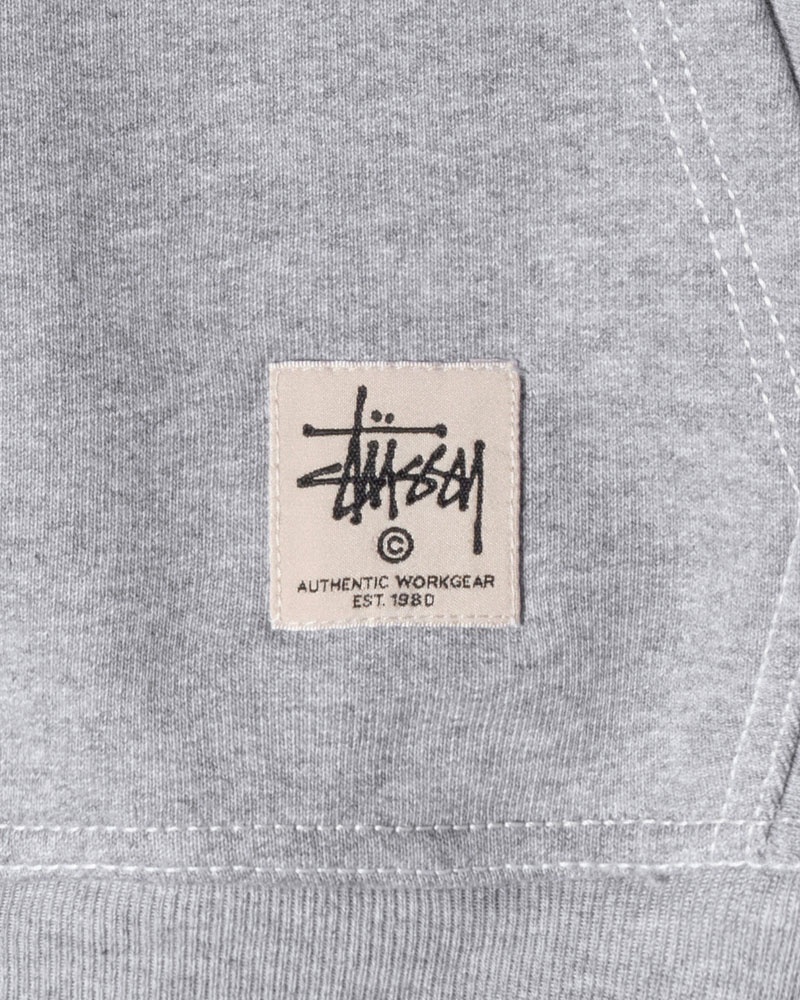 Stüssy Contrast Stitch Label Hoodie Grå | Sverige 902THPOUF