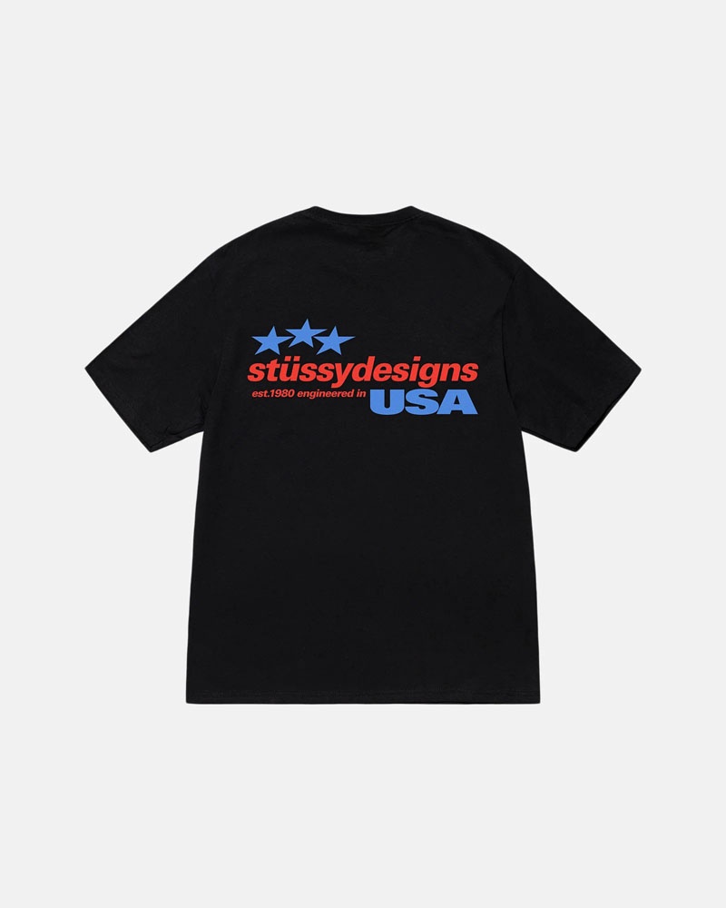 Stüssy Designs Usa T-shirt Svarta | Sverige 640CQGDYS